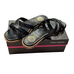 Vince Camuto | Women’s Black Olya Slide Sandals | Size 9 | NIB